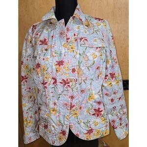 Coldwater Creek Blue/Floral Jacket (Women's size 12)